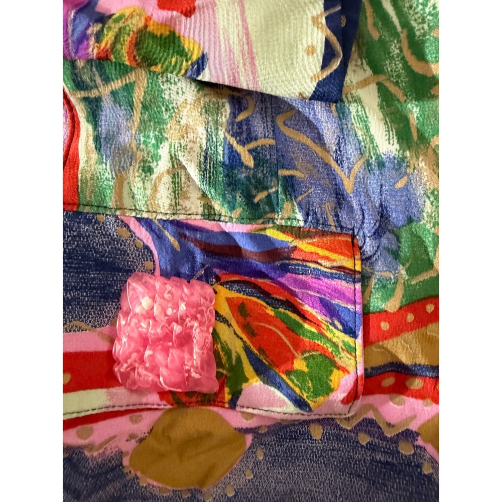 Vintage Platinum Dorothy Schoelen 3pc Blazer Shorts Set Silk Tank Multi Color P - Picture 4 of 11
